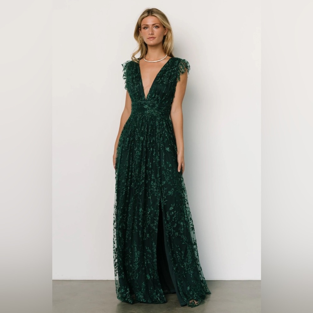 Baltic Born Emerald Green Sequin Bridesmaid Dress Cocktail Gown